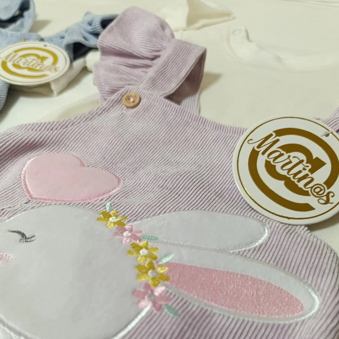 Asoleador Amara para Niña – 100% Algodón con Bordado de Conejito