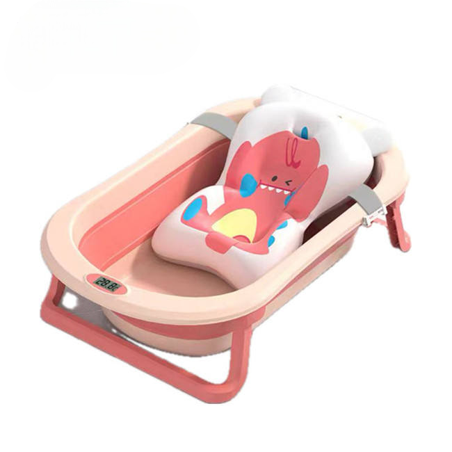 Combo Bañera Plegable para Bebé con Termómetro mas Almohadilla y Patas Antideslizantes - Maxibaby
